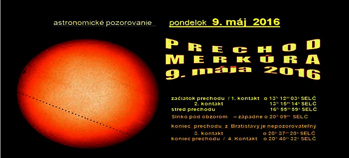 Astronomické pozorovanie prechodu Merkúra pred diskom Slnka